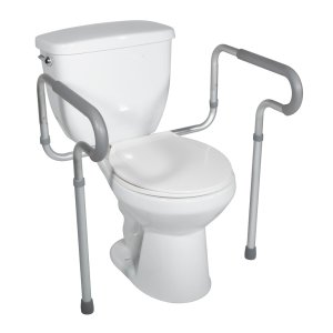 Drive Medical Toilet Safety Frame with Padded Arms - Supports up to 300 lbs, Pack of 1, RTL12000